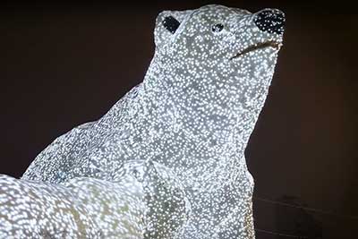 Светящиеся фигуры медведей в Ростокино