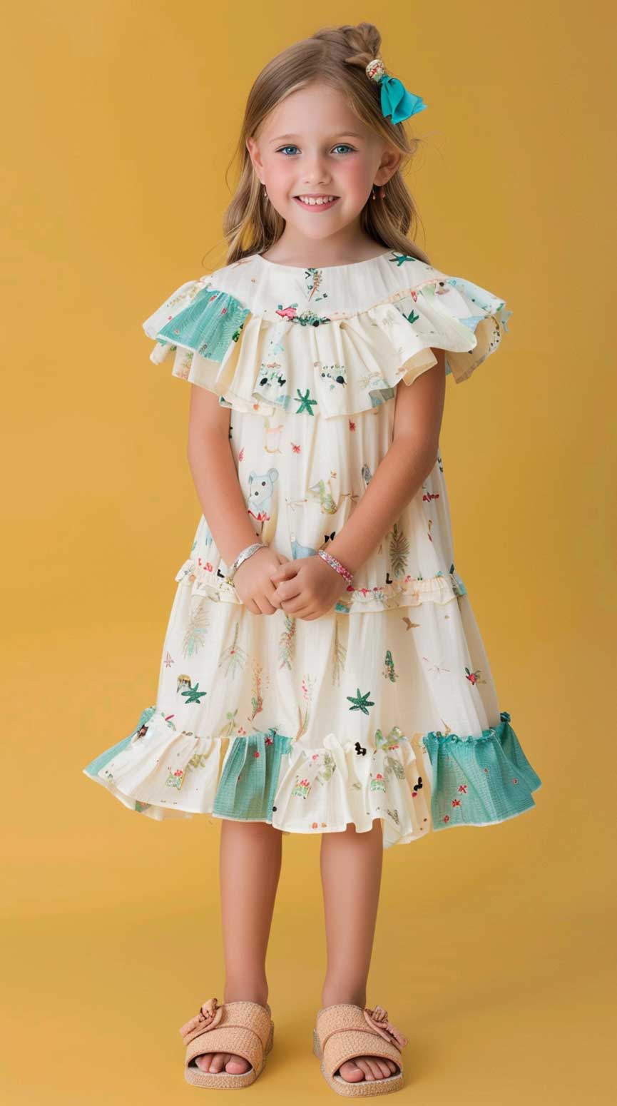 Маленькая девочка в платье в стиле Стеллы Маккартни