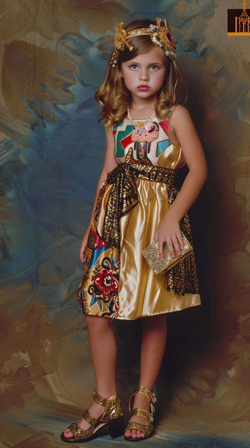 Маленькая выпускница детского сада в платье от Версаче