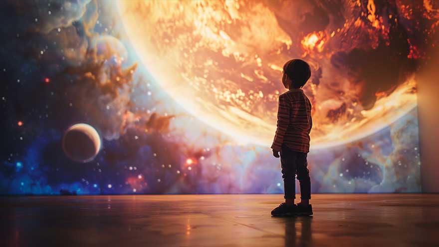 Ребёнок в Планетарии